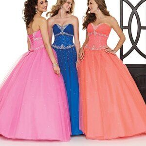 MoriLee PINK 16 Ballgown Prom Pageant Long Beaded Dress Sweet16 Quinceanera 8410